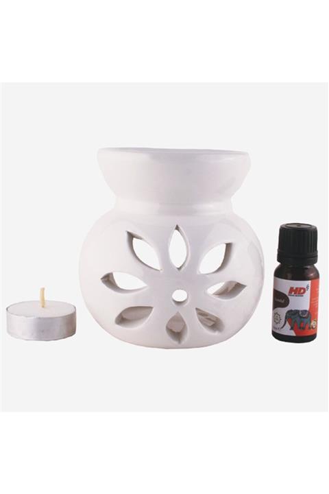 Ersa Hediyelik Buhurdanlık Yağ ve Mum Hediyeli Buhur Seti Oda Kokusu Lotus Buhurdanlık