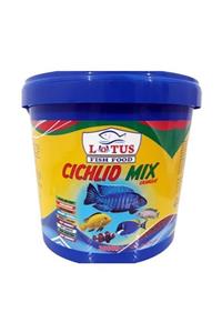 Lotus Cichlid Mix Granül Omega-3 Protein Bitkisel Karışık 3kg Kova Malawi Ciklet Balık Yemi