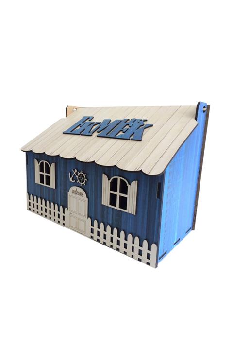 PRATİK DEKOR Mutfak Ahşap Ekmeklik Mavi