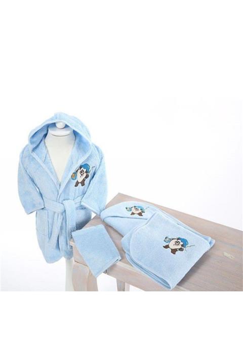 Özdilek Tazmanya Canavarı Yenidoğan Bambu Bebek Seti Mavi