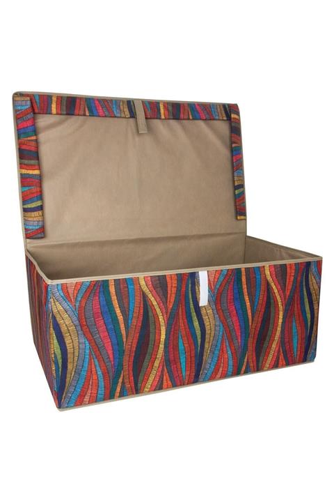 Arrita Home Özel Seri Kumaş Kapaklı Katlanabilir Çok Amaçlı Kutu 70x40x30 Cm