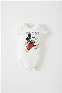 DeFacto Erkek Bebek Mickey Mouse Lisanslı Pamuklu Kısa Kollu Çıtçıtlı Body V5296A221AU