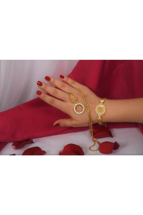 İNKAGÜMÜŞ Çeyrek Altınlık Kolye Bileklik Set