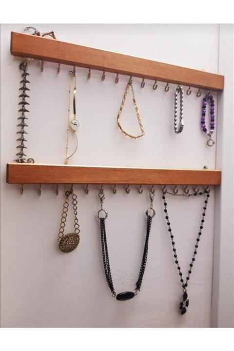 AYGÜN Ahşap Takı Askısı Askılık Kolye Askısı