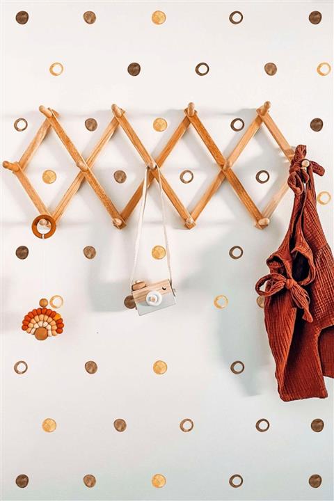 PİKSELİFE Kahve Tonları Puantiyeler Duvar Stickerı