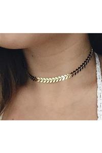 Nishstyle Altın Renk Balıksırtı Zincir Choker Kolye