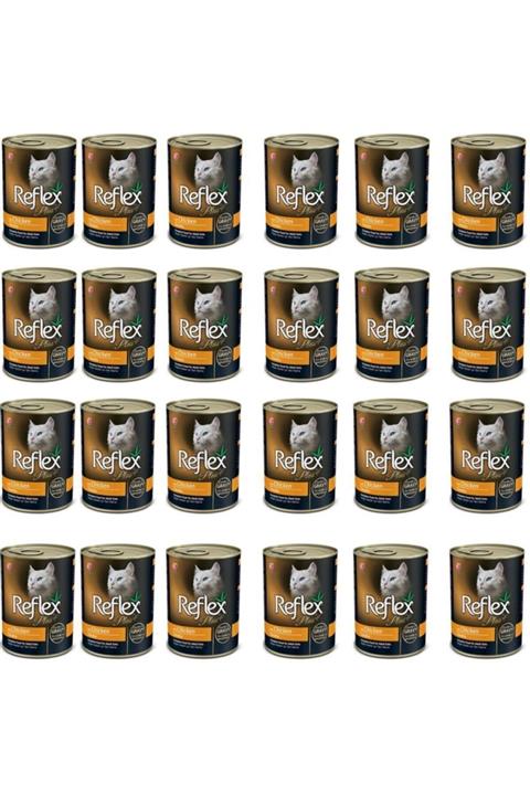 Reflex Plus Tavuklu Parça Etli Yetişkin Kedi Konservesi 400 gr 24 Adet