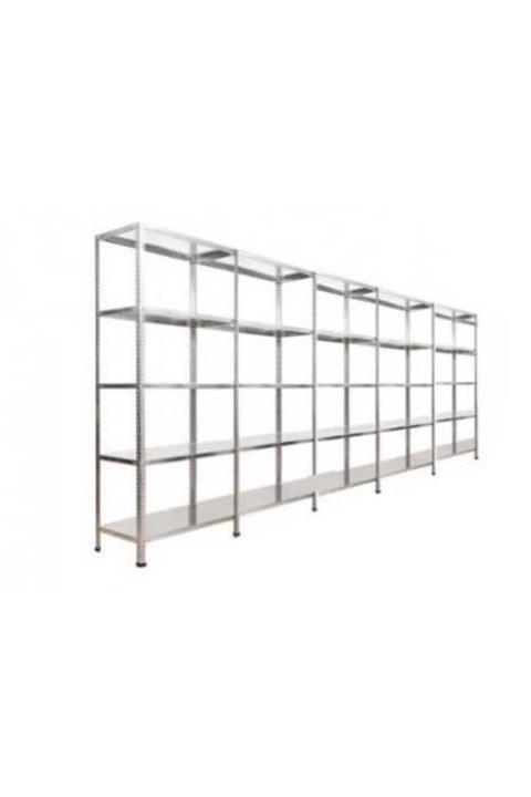Herrafburada Galvanizraf 5 Katlı 5 Li Bitişik Galvaniz Çelik Raf Arşiv Depo Kiler Rafı 31x93x200