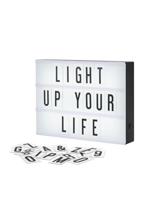 ALFAGİFT Lightbox A4 Led Işık Işıklı Mesaj Panosu 96 Harf Light Box Pano