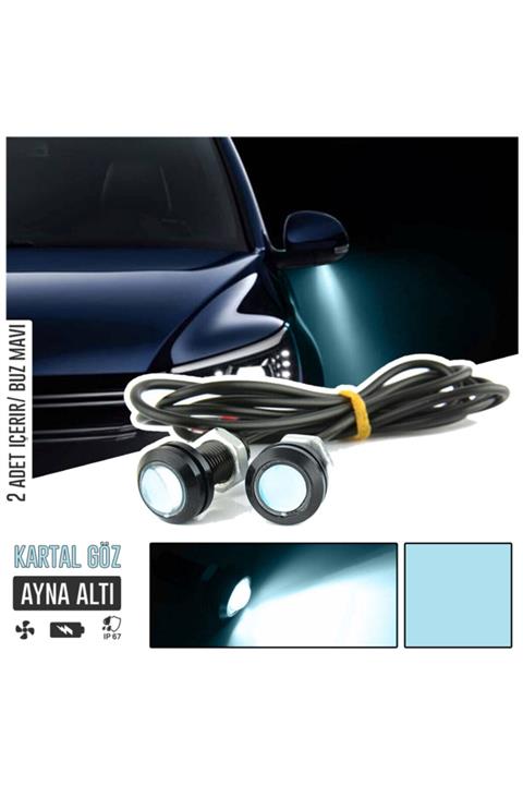 C9 Ayna Altı Kartal Göz 2'li Led - Buz Mavi