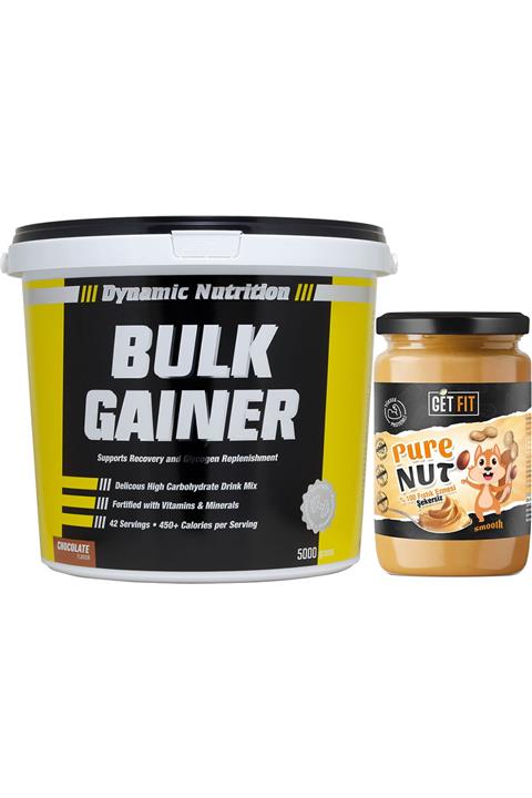 Dynamic Nutrition Dynamic Bulk Gainer 5000 gr + Şekersiz Getfit Purenut Doğal %100 Fıstık Ezmesi  600 gr