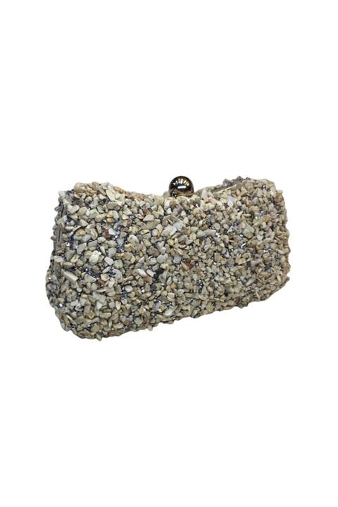 Busrabags Taş Rengi Taşlı Kadın Gece Abiye Çanta