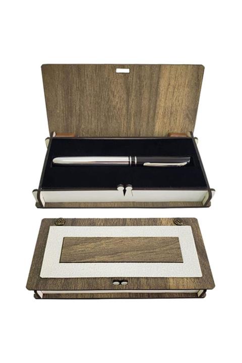 Berrinstore Deri Kutulu Metal Kalem Dekoratif Hediyelik