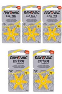 Rayovac Extra 10 Numara Pil Kulak Içi Işitme Cihazı Pili Kulaklık Pili 5 Paket - Toplam 30 Adet Pil