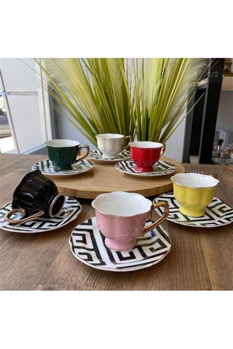 TEKBİR PORSELEN Lüks Fincan Takımı 6 Kişilik