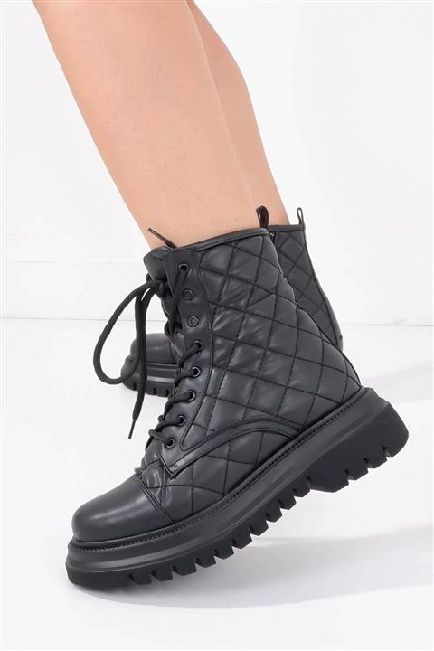 Tinka Bell Shoes 2762 Kadın Bot Siyah Cilt