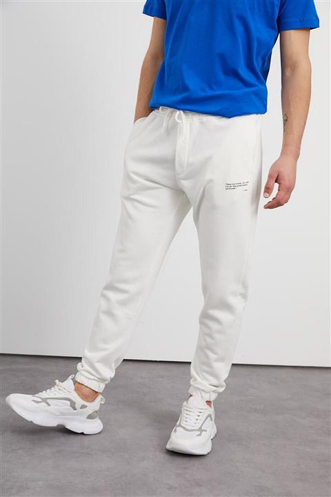 Shootpower Unisex Ekru Yazı Baskılı Eşofman Altı