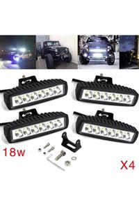 ARSVİSİON 6 Ledli 18w Off Road Gündüz Farı Sis Farı 4 Lü Set