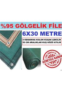 Ekodoğa Gölgelik File 6x30metre 95 Lik Gölgelik Kumaş Gölgeleme Örtüsü Çit Örtüsü Çit Filesi Yeşil Gölgelik