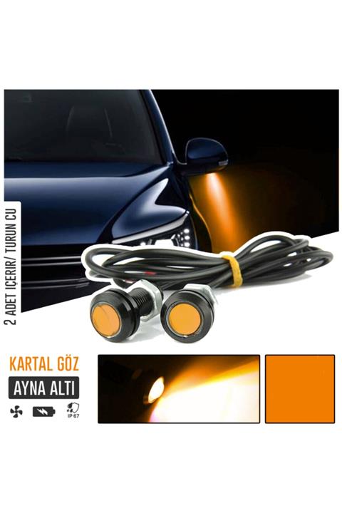 C9 Ayna Altı Kartal Göz 2'li Led - Turuncu