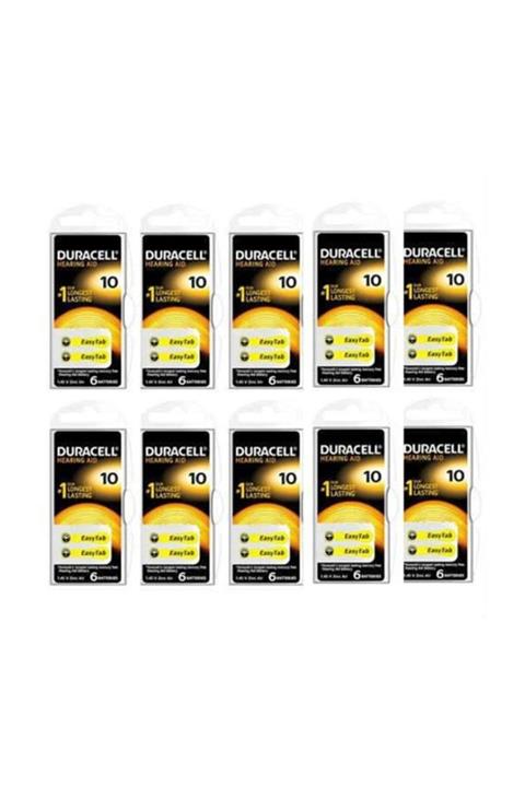 Duracell 10, PR70 Kulaklık İşitme Cihazı Pili 6'lı Paket (10 Paket)