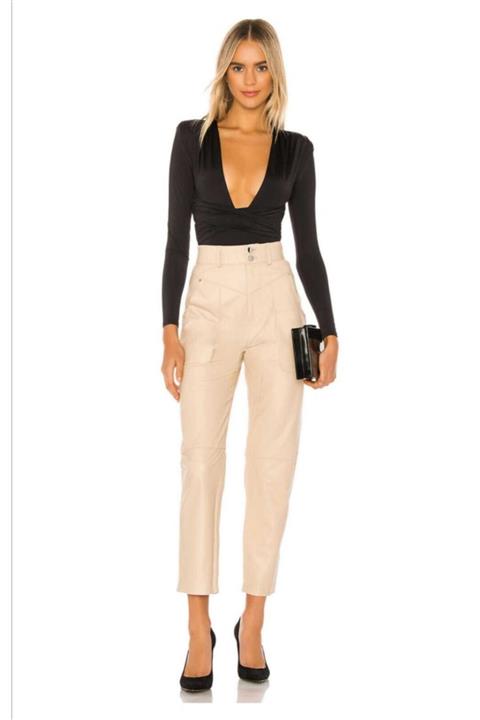 by eymen design Kadın Derin V Yaka Ipek Jarse Bodysuit