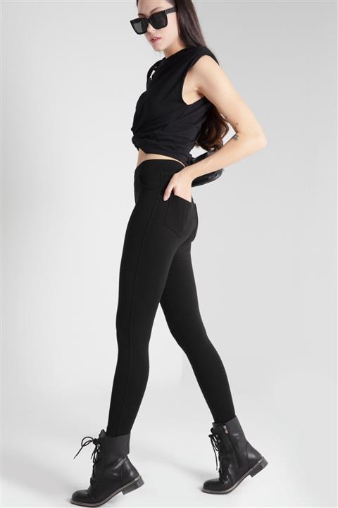 taytbutikcom Kadın Siyah Yüksek Bel Tayt