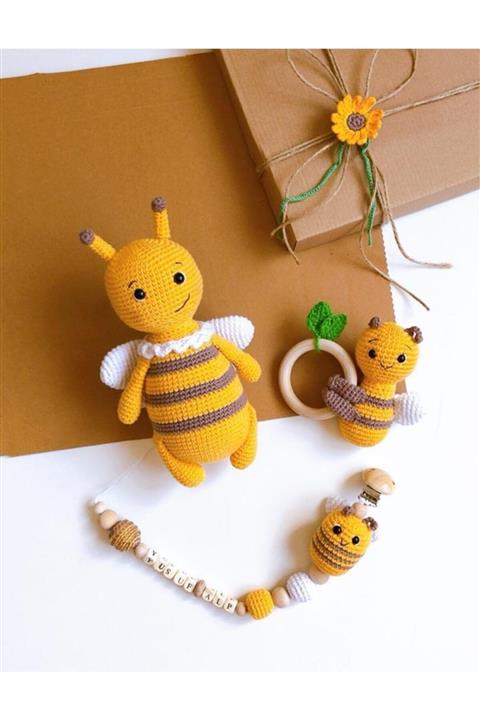 USTAHOBİEVİ Amigurumi Arı Yeni Doğan Set Organik Oyuncak