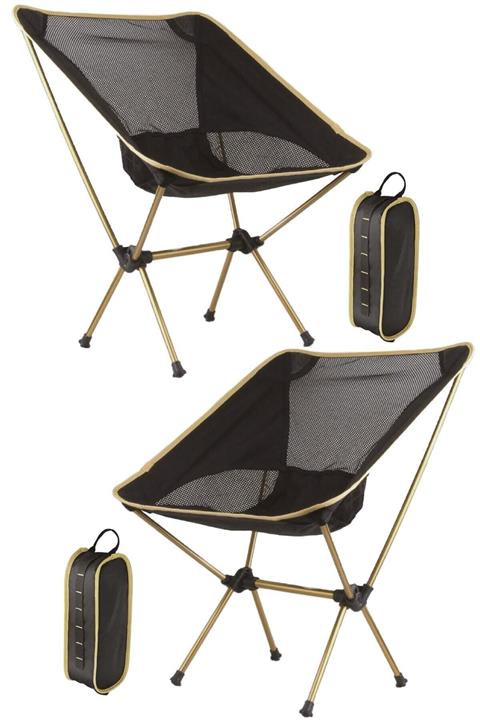 Ucuzkervan Alüminyum Teleskopik Katlanır Çantalı Kamp Sandalyesi-2 Adet