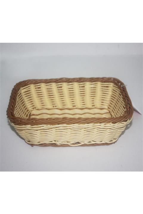 çilekev Plastik Kahverengi Dikdörtgen Ekmeklik Ekmek Sepeti
