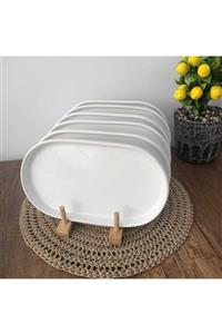 TrendBibu 6'lı 25x15cm Oval Sunum Tabağı