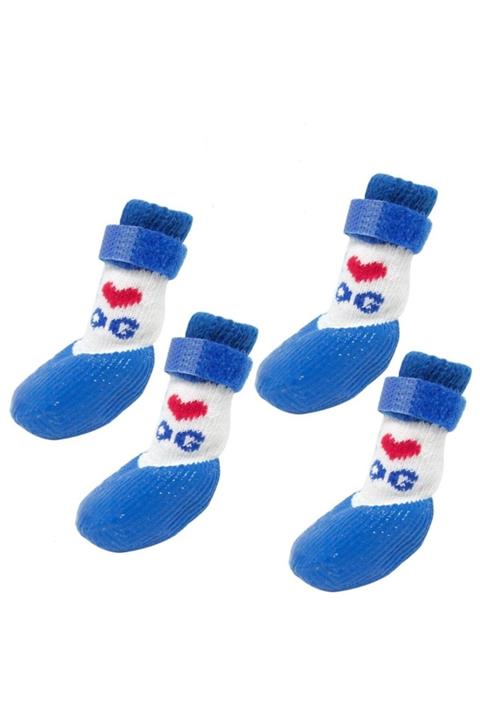 Nunbell Kaydırmaz Köpek Çorabı 4 Adet Boy:s Mavi