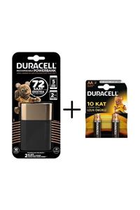 Duracell 10050 Mah Powerbank+Duracell AA 2'li Ince Pil Ofis Seti