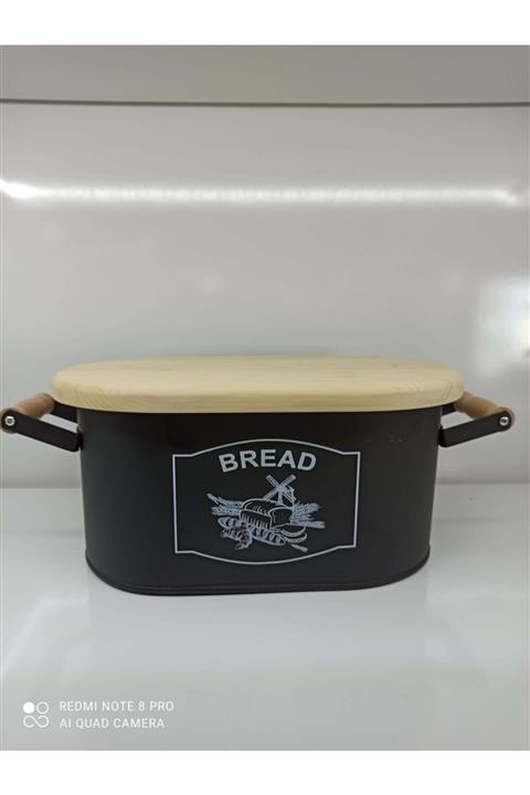 EFES HOME A Plus Metal Bambutahtalı Ekmek Kutusu