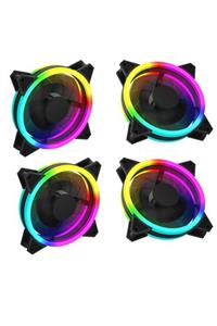 DTS Teknoloji (4 Adet ) J-tech J-892 Rgb Rainbow Gökkuşağı 12cm Kasa Geniş Fan