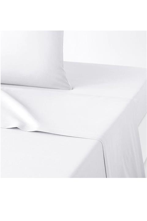 makiteks %100 Pamuk 115x200 Düz Çarşaf , Maki Beyaz