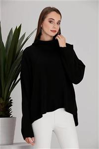 Alışveriş Sokağı Oversize %100 Kaşmir Boğazlı Triko Tunik