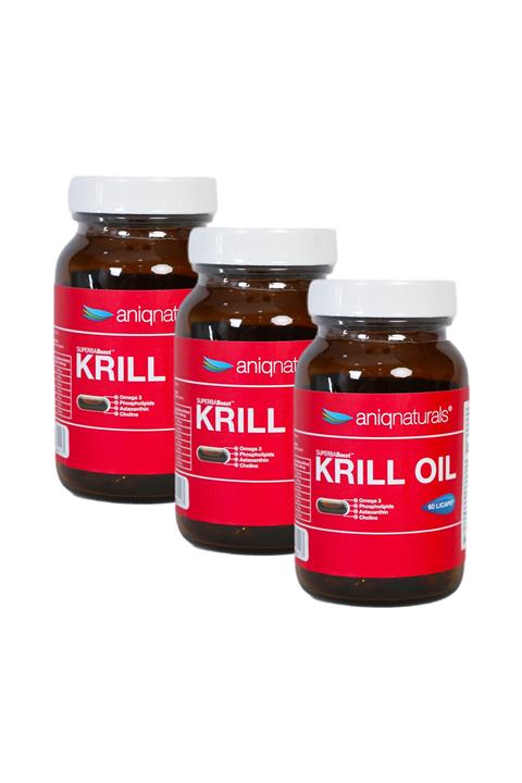 Aniqnaturals Superba Boost Krill Oil 60 Licaps Glass Jar - 3 Adet