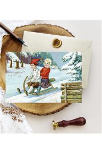 Kartpostal Kutusu 5'li Kartpostal  Kar Kızağı