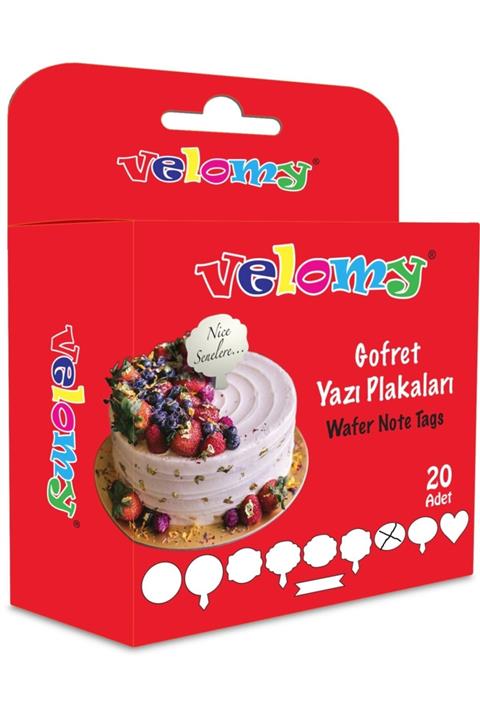 velomy Gofret Yazı Plaka 20 Adet Elips Şeklinde
