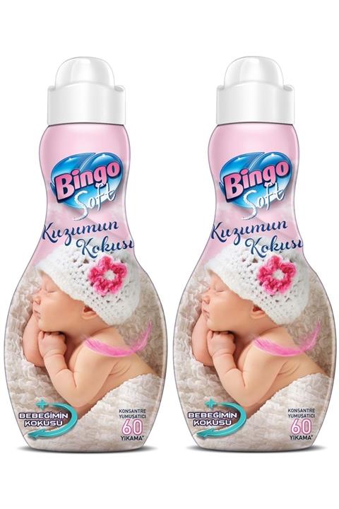 Bingo Soft Yumuşatıcı Konsantre 1440Ml (2 Li Set) Kuzumun Kokusu Pembe (Hipoalerjenik)