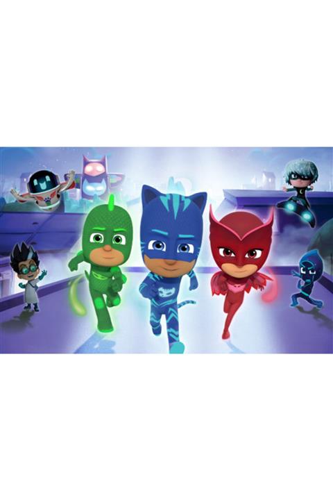 velomy Pj Maskeliler Koşuyor Pasta Şekerli Kağıda Baskı