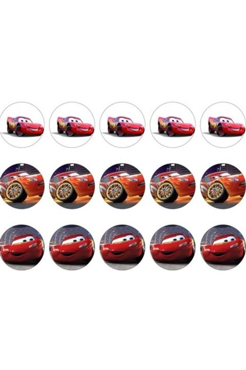 velomy Şimşek Cars Cupcake Kurabiye Üstü Resim