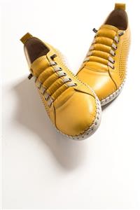 LuviShoes Kadın Sarı Hakiki Deri Günlük Ayakkabı 6019