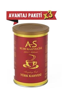 AS Kurukahvecisi Türk Kahvesi 250 Gr. X 3 Adet Teneke Kutu