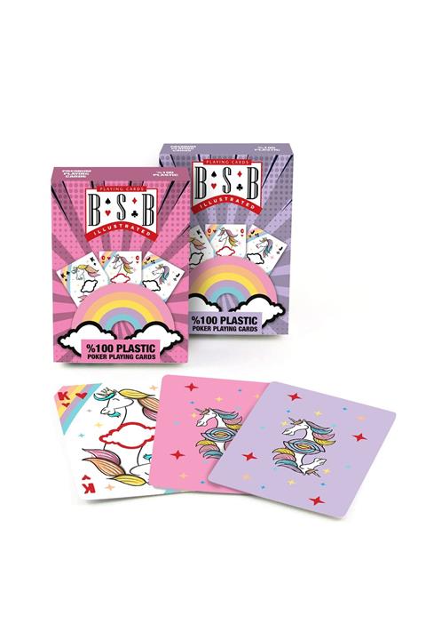 UNICORN Çift Deste Plastik Oyun Kağıdı Iskambil Kağıdı