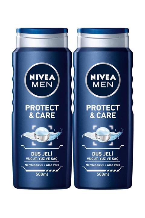 Nivea Men Protect & Care Erkek Duş Jeli 500 ml x 2