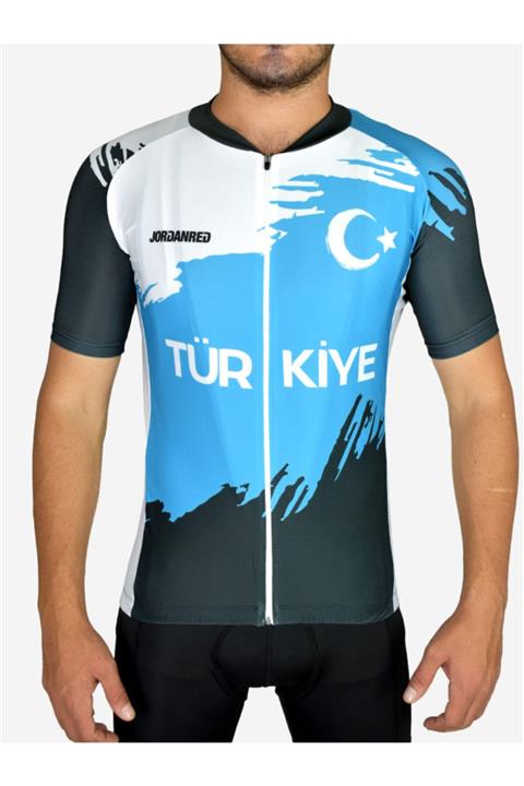 Jordanred Unisex Turkuaz Türkiye Bisiklet Forması Racing Fit