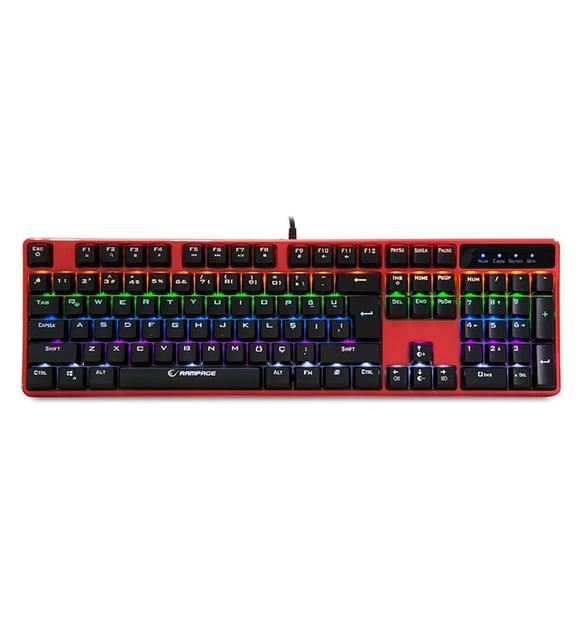 Rampage KB-R18 Myth Kırmızı USB Gökkuşağı Aydınlatmalı Q Mekanik Gaming Klavye