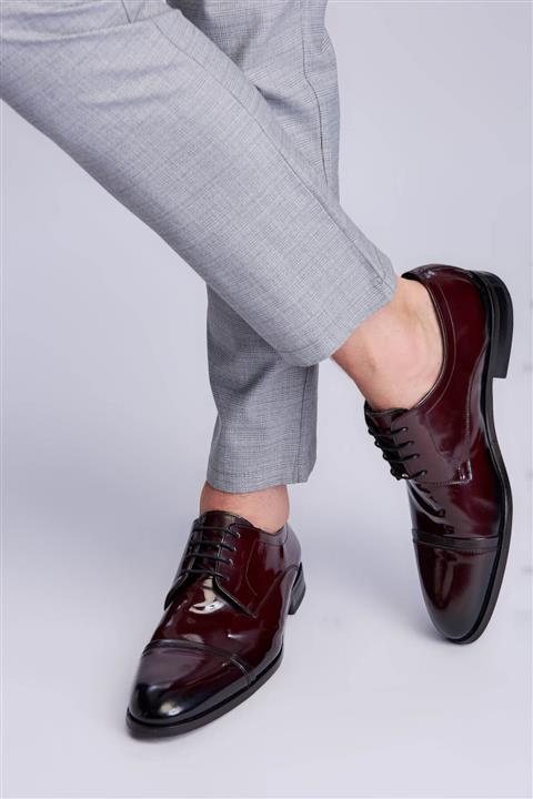 İnci Hakiki Deri Koyu Bordo Erkek Oxford Ayakkabı 120130008970